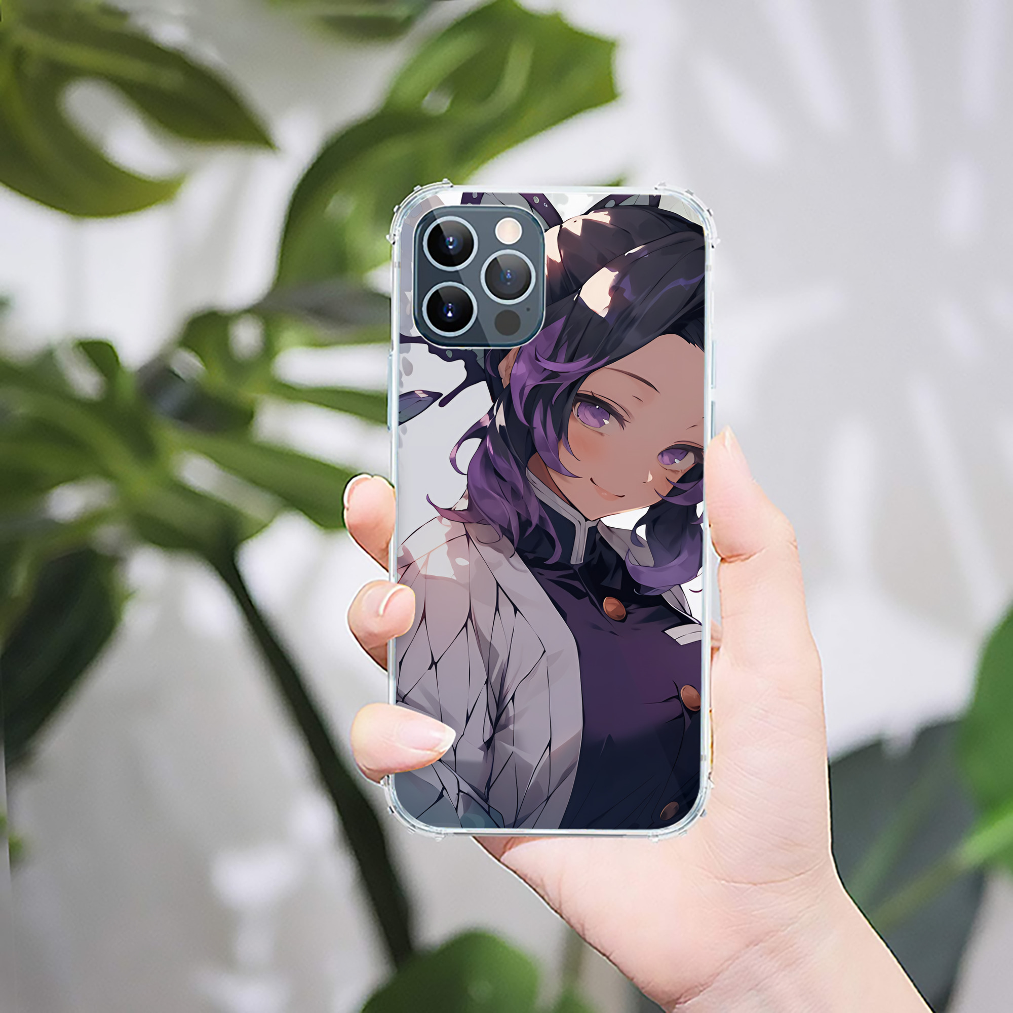 （画像用） 鬼滅の刃（きめつのやいば）蟲柱-胡蝶 しのぶ／こちょう しのぶ Kochou Shinobu 【iPhone 12シリーズ対応】透明スマホケース（クリアソフトケース）